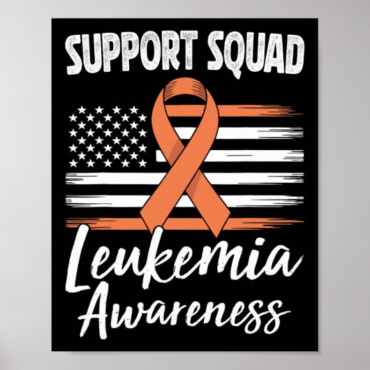 Support-Team Leukämie-Bewusstsein Orangefarbenes B Poster (Vorne)