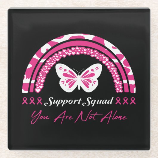 Support-Team Sie sind nicht allein Glasuntersetzer (Vorderseite)