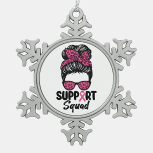Support-Team Unordentlicher Dutt Rosa Krieger Brus Schneeflocken Zinn-Ornament