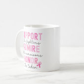 Support The Fighters Breast Cancer Pink Ribbon Kaffeetasse (Vorderseite Links)
