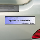 Support The Second Amendment Blue Fade Autoaufkleber (Auf Auto)