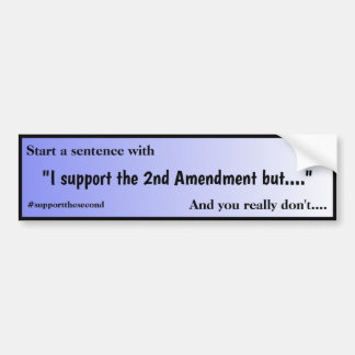 Support The Second Amendment Blue Fade Autoaufkleber