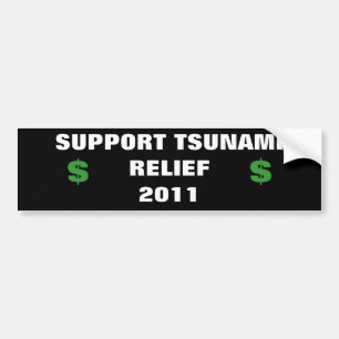 SUPPORT TSUNAMI RELIEF AUTOAUFKLEBER