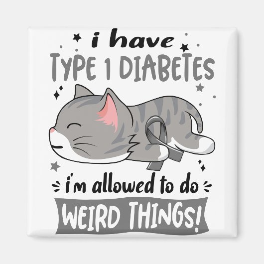 Support Typ 1 Diabetes Awareness Ribbon Geschenke Magnet (Vorne)