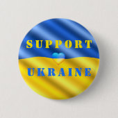 Support Ukraine Button ukrainische Flagge (Vorderseite)