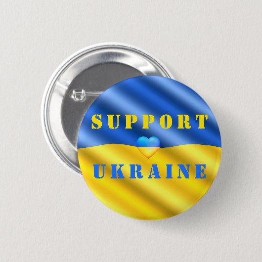 Support Ukraine Button ukrainische Flagge (Vorne & Hinten)