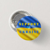 Support Ukraine Button ukrainische Flagge (Vorne & Hinten)