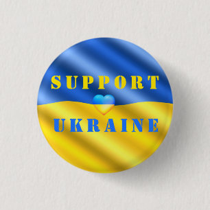 Support Ukraine Button ukrainische Flagge
