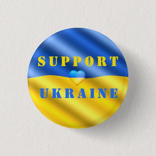 Support Ukraine Button ukrainische Flagge (Vorderseite)