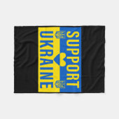 Support Ukraine Flag With Heart Fleecedecke (Vorderseite (Horizontal))