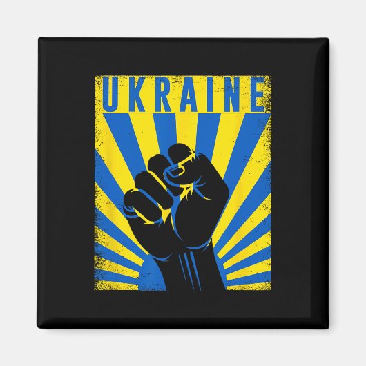 Support Ukraine Hand Fist Ukraine Resist Protest U Magnet (Vorne)