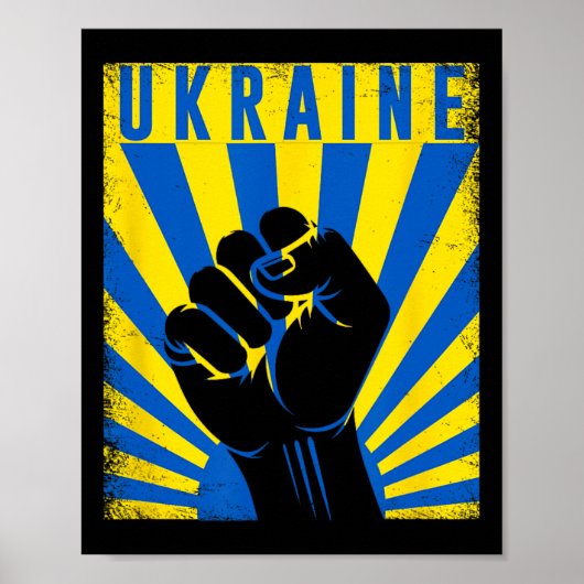 Support Ukraine Hand Fist Ukraine Resist Protest U Poster (Vorne)