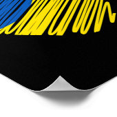 Support Ukraine Heart Ukrainian Flag Poster (Ecke)