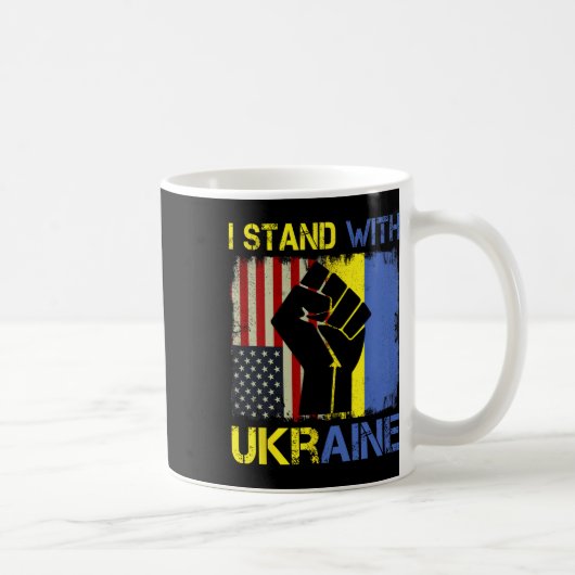 Support Ukraine I Stand With Ukraine Ukrainian Fla Kaffeetasse (Rechts)