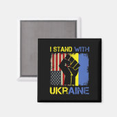 Support Ukraine I Stand With Ukraine Ukrainian Fla Magnet (Vorderseite/Rückseite)