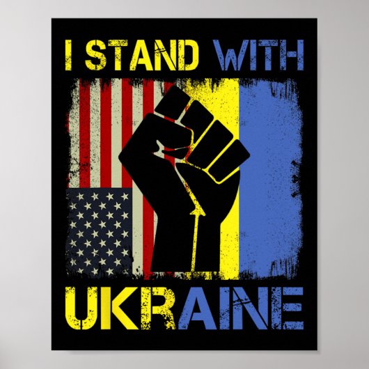 Support Ukraine I Stand With Ukraine Ukrainian Fla Poster (Vorne)