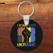 Support Ukraine I Stand With Ukraine Ukrainian Fla Schlüsselanhänger (Vorderseite)