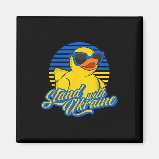 Support Ukraine Rubber Duck Ukrainian Flag Stand W Magnet (Vorne)