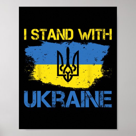 Support Ukraine With This Ukraine Flag I Stand Wit Poster (Vorne)