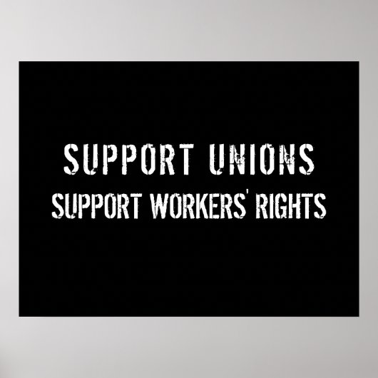 Support Unions Support Workers Rights Pro-Union Poster (Vorne)