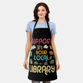 Support Your Local Library Book Readers Lovers Schürze (Getragen)