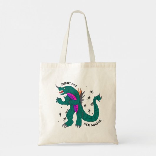 "Support Your Local Monster" Tote Bag  Tragetasche (Rückseite)