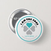 *Supporter* BIN ICH der GESICHT Blau-Knopf Button (Vorne & Hinten)
