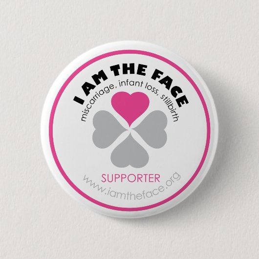 *Supporter* BIN ICH der GESICHT Rosa-Knopf Button (Vorderseite)