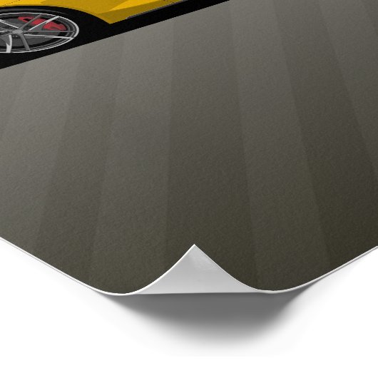 Supra MK5 - Gelbes Sportwagen Poster (Ecke)