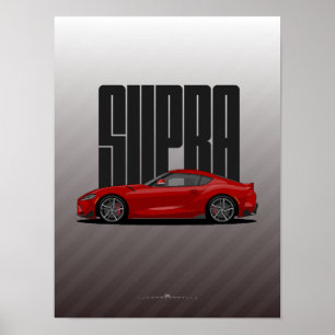 Supra MK5 - Red Sports Car Poster