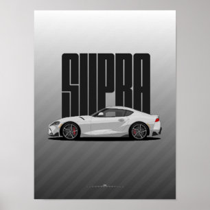 Supra MK5 - Silbersportwagen Poster