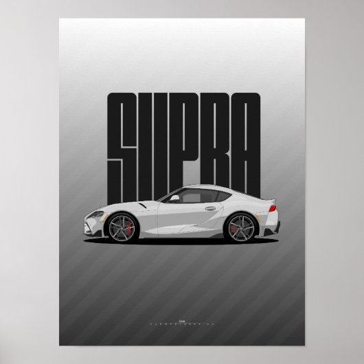 Supra MK5 - Silbersportwagen Poster (Vorne)
