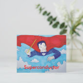 Supraleiter-Cartoon Postkarte (Stehend Vorderseite)