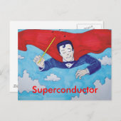 Supraleiter-Cartoon Postkarte (Vorne/Hinten)