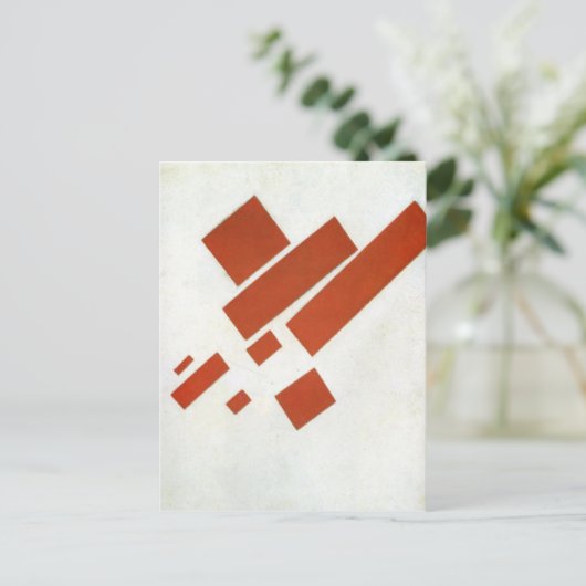 Suprematismus. Zweidimensionales Selbstportrait Postkarte (Stehend Vorderseite)