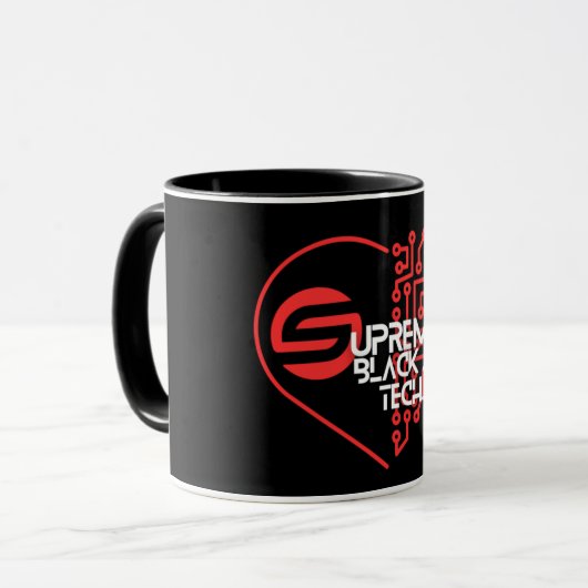Supreme Black in Tech-Tasse Tasse (Vorderseite Links)
