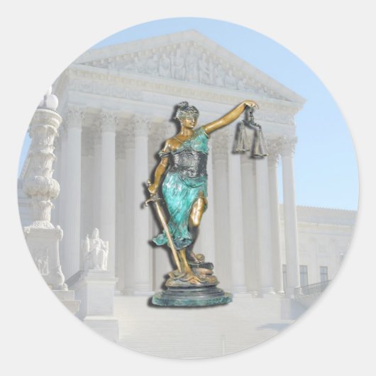 SUPREME-CT-LADY-JUSTICE RUNDER AUFKLEBER (Vorderseite)
