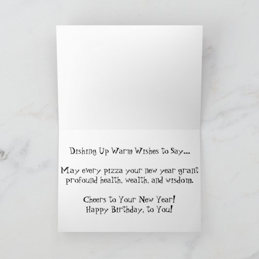 "Supreme Pizza" Geburtskarte Karte (Innenseite)