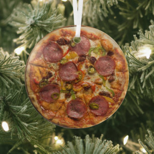 Supreme Pizza Ornament Aus Glas