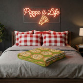 Supreme-Pizza-Party: Lustiges grünes Foodie-Partya Fleecedecke