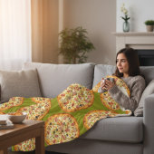 Supreme-Pizza-Party: Lustiges grünes Foodie-Partya Fleecedecke
