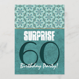 SUPRISE 60. Geburtstagsparty Aqua und Aquamarines Einladung