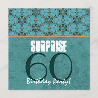 SUPRISE 60. Geburtstagsparty Aqua und Aquamarines  Einladung