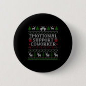 Suprt Coworker Retro Ugly Christmas Saying Quote  Button (Vorderseite)