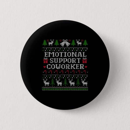 Suprt Coworker Retro Ugly Christmas Saying Quote  Button (Vorderseite)