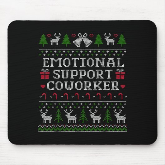 Suprt Coworker Retro Ugly Christmas Saying Quote Mousepad (Vorne)
