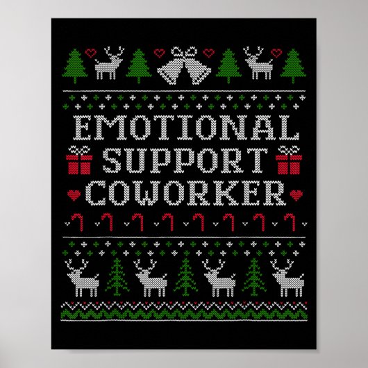 Suprt Coworker Retro Ugly Christmas Saying Quote Poster (Vorne)