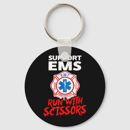 Suprt EMS Lauf mit Schere Halloween EMT Schlüsselanhänger (Vorderseite)