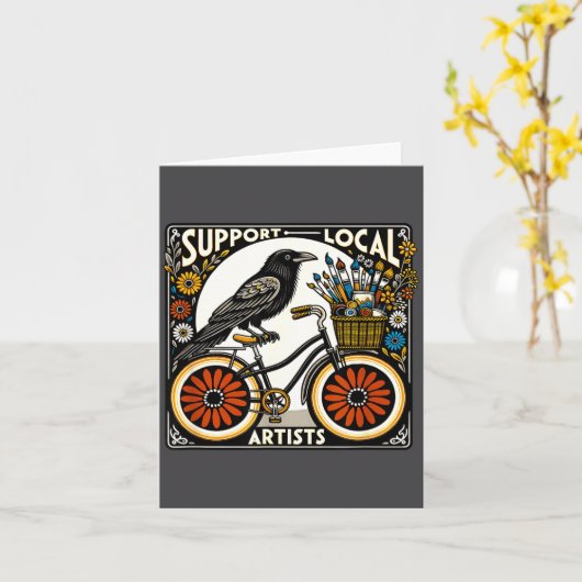 Suprt Local Artists  Karte (Gelbe Blume)