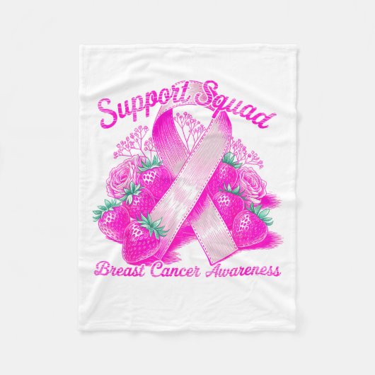 Suprt Squad Breast Cancer Awareness Nk Ribbon Wome Fleecedecke (Vorderseite)